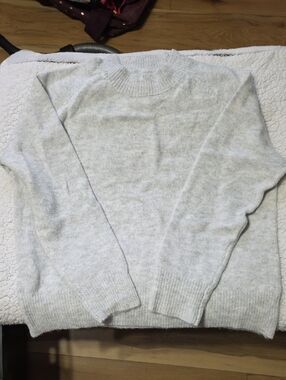 Classic Crewneck Women's Sweater in Light Gray